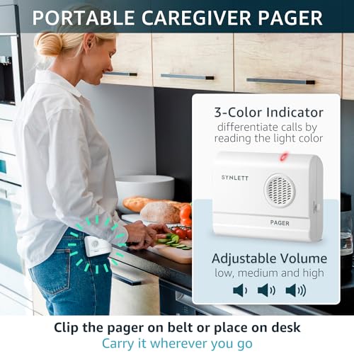 Wireless Bed Alarm with Motion Sensor and Caregiver Pager - size: 1 Motion Sensor + 1 Pager