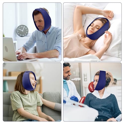 AiricePac Wisdom Teeth Ice Pack Head Wrap, Face Ice Pack for Jaw Oral Surgery Pain Relief for TMJ, Teeth Removed, 4 Cold Therapy Gel Packs Reusable, Blue - style: FACE ICE PACK