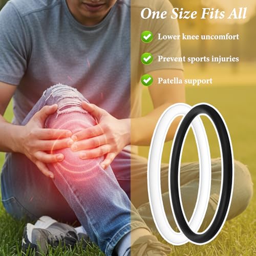 6PCS Patellar Tendon Support Strap, Knee Pain Relief Patella Bands Silicone Patellar Tendon Knee Strap Elastic Patella Knee Braces for Men Women Basketball Running Soccer Hiking Sports