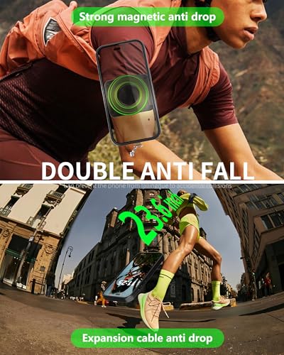 Running Phone Armband & Wristband Holder, N52 Magnetic+Anti-Drop Lanyard