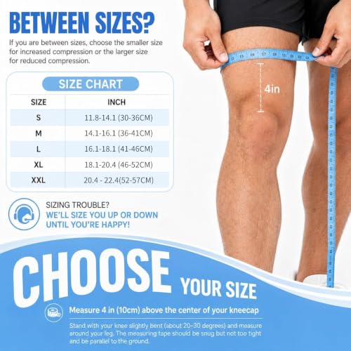 Knee Brace for Women and Men,Knee Support with Side Stabilizers-L - size: Large