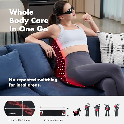 ALLOLO Red Light Therapy for Body, 3 in 1 LEDs Red Light Therapy Belt - size: 32.7"*15.7"