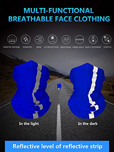 SATINIOR 8 Pack Reflective Neck Gaiters UV Protection Cooling Face Masks - color: Royal Blue