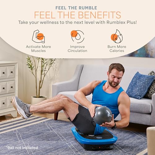 Lifepro Rumblex 4D Vibration Plate Exercise Machine with 7 Training Modes - color: Blue, size: Plus
