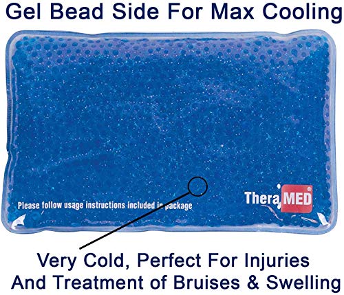 Theramed Gel Ice Pack Beads, Dual Sided Reusable Hot Cold Pack, Ice Pack For Back, Arm, Knee, Shoulder, Elbow