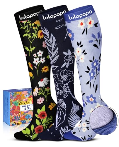Cute Compression Socks for Women - color: Wild Flowers, size: Small-Medium