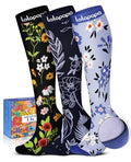 Cute Compression Socks for Women - color: Wild Flowers, size: Small-Medium