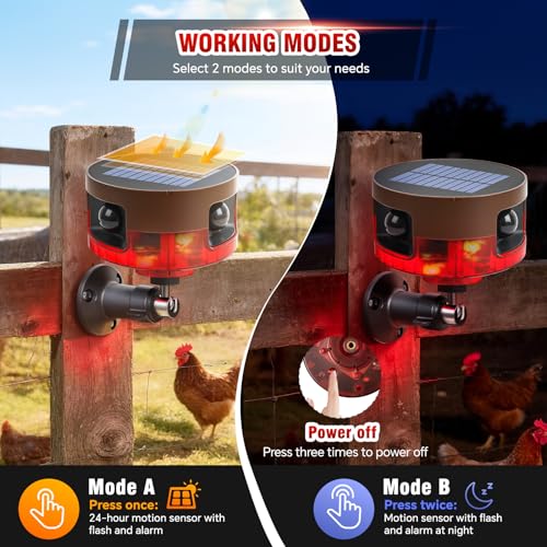 Solar Outdoor Motion Sensor Alarm-Dog Barking or Gunshot Sound