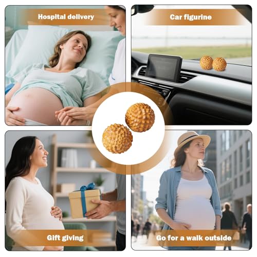 2pcs Wooden Massage Balls for Labor, Acupressure & Hand Massage