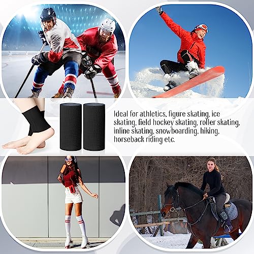 Zomiboo 2 Pcs Ankle Gel Sleeves Padded Sock Compression Brace Skating,Black - color: Black