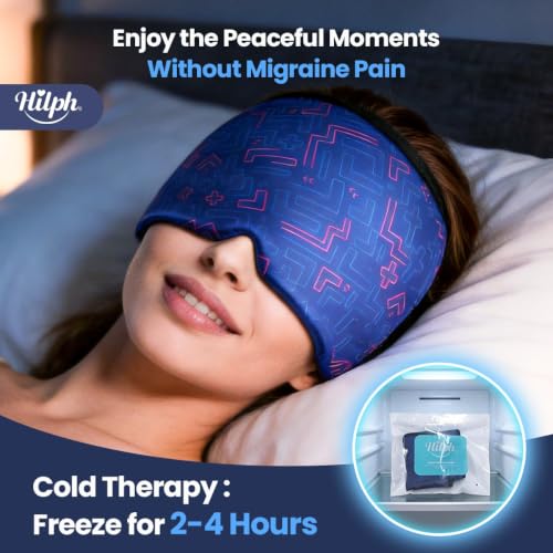 Hilph Adjustable Migraine Relief Cap, Headache Hat with Thickened Gel - style: Cool Blue