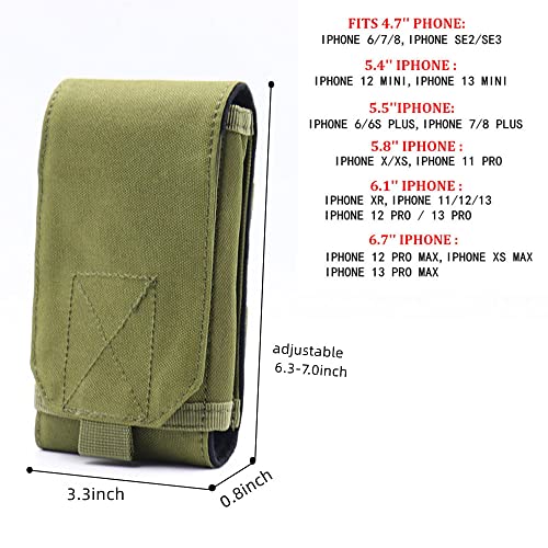 Universal Tactical MOLLE Holster Army Mobile Phone Belt Pouch EDC Security Pack Carry Accessory Kit Waist Bag Case Compatible iPhone 13 Pro X XS Max XR 7 8 6/6s Plus for Samsung Galaxy S10 S9 S8 Plus - color: #C (Big)