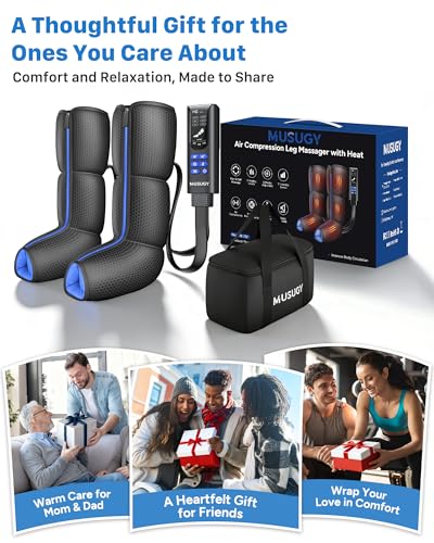 Air Compression Leg Massager with Heat for Foot & Calf Fast Recovery
