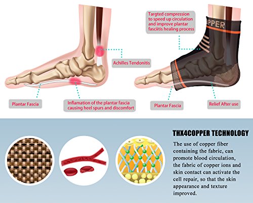THX4COPPER Infused Compression Ankle Brace - size: X-Large