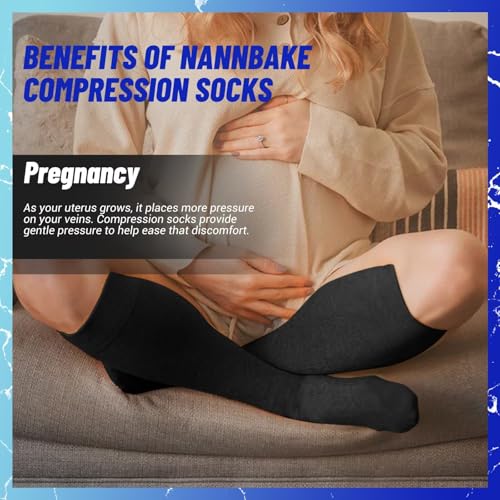 3 Pairs Compression Socks for Women & Men 15-20 mmHg, Knee High - color: 04 Black/Nude/White, size: Small-Medium