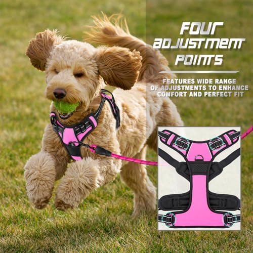 BARKBAY Dog Harness No Pull for Small Sized Dog Front Back Clips,Dog Vest - color: Pink, size: X-Small(Chest:15.5-19.5”)
