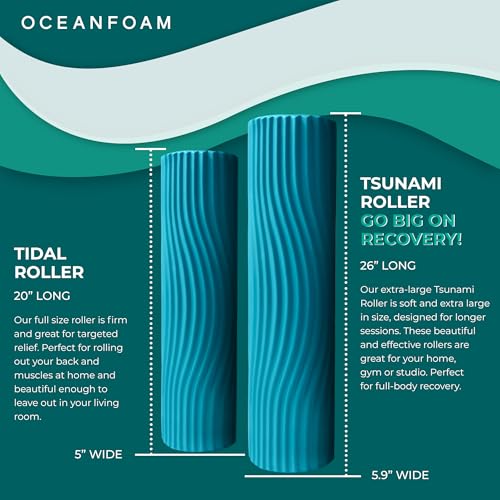 Oceanfoam Tsunami Roller - XLarge Soft Density Foam Roller (Miami Blue) - color: Miami Blue