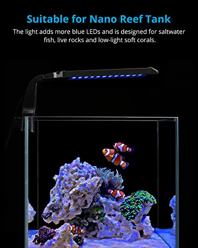 NICREW Clip-on Marine Aquarium Light for Coral Reef Tank - size: For Saltwater