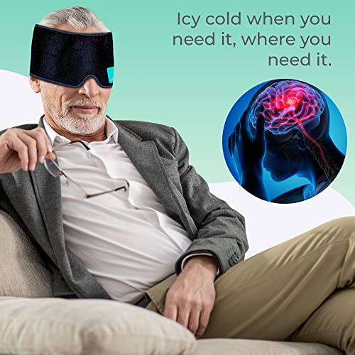 Reusable Head Gel Ice Pack with Adjustable Elastic Band - Head Gel Pack Fits Most Head Sizes - Flexible Ice Packs for Men and Women - Soft Ice Pack with Elastic Band for Convenient Use - 1 Pack - style: Head Gel Ice Pack