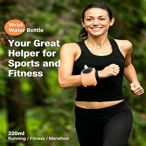 Hands-Free Wrist Water Bottle - 7oz Leak-Proof Silicone Sports Flask