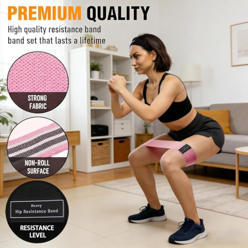 18–70 LBS 3 Level Fabric Resistance Bands,Workout Bands for Leg&Glutes