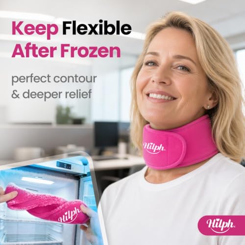 Hilph Neck Ice Pack Wrap, 45-Min Cooling for Tonsillectomy & Sore Throat - color: Red