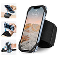 3in1 Running Sports Armband+Wristband+Bicycle Phone Holder,360° Rotation & Detachable Compatible with 4.5-7" Cellphone for iPhone 17/16/15/Pro/ProMax/14/13/mini/Pro Max/XS/XR - color: Black