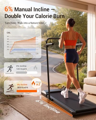 6% Incline 300 lbs Walking Pad Under Desk Treadmill,Metallic Black