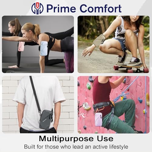 Cell Phone Armbands Running Phone Holder Armband, Shoulder Holster Phone Purse Crossbody Bag Pouch (Gray) - color: Gray
