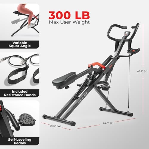 Sunny Health & Fitness Row-N-Ride Trainer for Full-Body Home Exercise