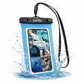 Salt Life Waterproof Phone Bag Sleeve – IPX8 100% Waterproof Protection, Universal Phone Pouch with Touchscreen Clear Window, Secure Seal Closure & Lanyard for Beach, Pool, Kayak & Travel (Aqua) - color: Aqua