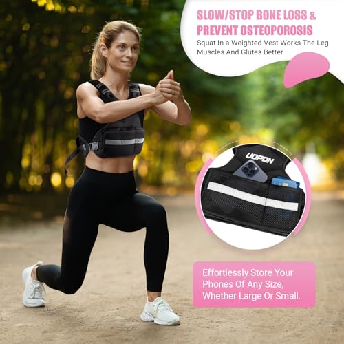 Adjustable Weighted Vest Women, 6-12 Lb Ruck Vest with 6 Ironsand weights - color: Black, size: 6-12 Lbs