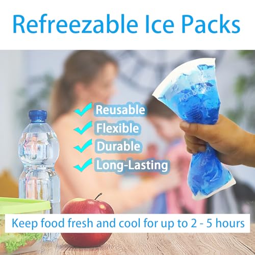 Gel Ice Packs, Teal 2 Pack, 10×5 inch (28×13cm)