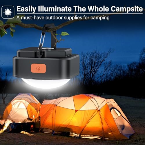 FLY2SKY 3 Pack LED Rechargeable Camping Lights Tent Lantern Mini Emergency - style: 3 Pcs Black