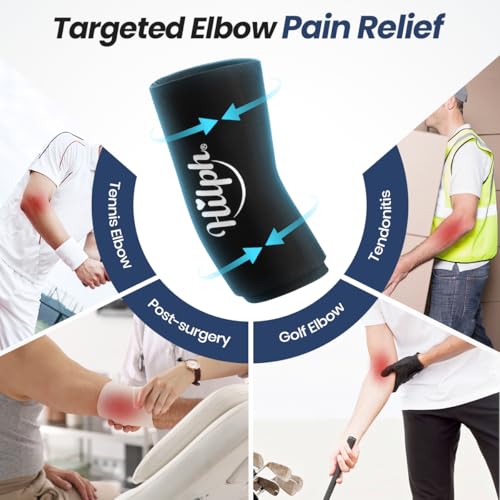 Hilph Elbow Ice Pack Wrap, Multi-Use Ice Sleeve for Elbow Arm Knee, Medium - size: Medium, style: Black