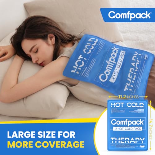 Comfpack Soft Ice Packs for Injuries Reusable, Double Side Hot Cold Therapy - size: 11.2×14.7 Inch