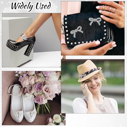 4 Pcs Rhinestone Shoe Clips for Women Dress Shoes Fashion Crystal