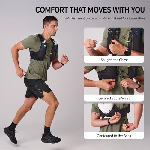 N NEVO RHINO 12L Trail Running Hydration Vest with 2 TPU 500ml Soft Flasks - color: White, size: Large