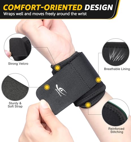 HiRui Wrist Compression Strap Wrist Brace Wrist Wraps for Fitness, Weight Lifting, Tendonitis, Carpal Tunnel Arthritis, Pain Relief, Great Support for Men Women, Adjustable (2 PCS)
