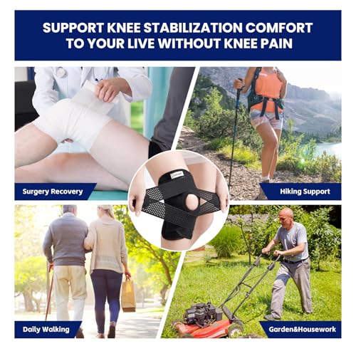 JOMVD Knee Brace for Meniscus Tear, Knee Pain Relief, Arthritis, ACL&MCL - color: Black, size: Medium