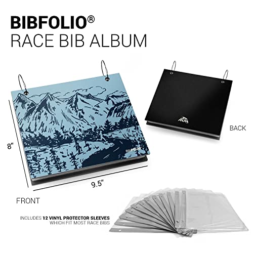 Gone For a Run BibFOLIO Race Bib Album - Mountain Sketch - 9.5x8 - color: Mountain Sketch