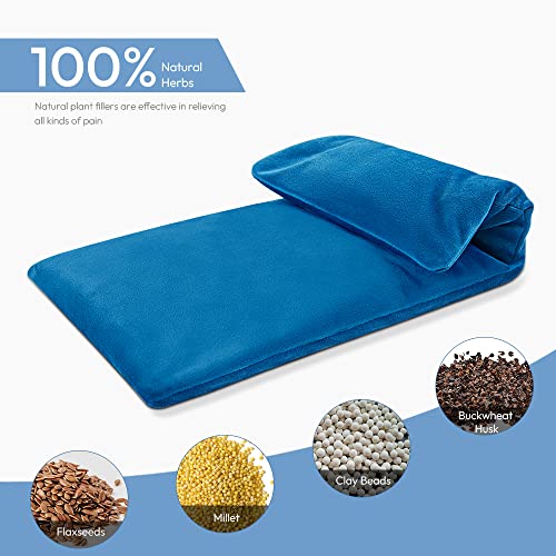 Microwavable Heating Pad with Washable Cover, 8 x 18 Microwave Heating Pad for Neck and Shoulders, Moist Heat Bean Bag Warm Compress for Knee, Joints, Wrist, Abdomen (Light Blue) - color: 8 X 18" Light Blue - 1 Pack