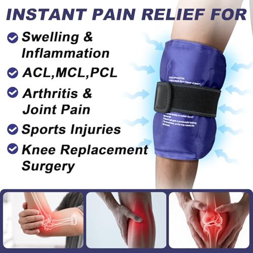 AiricePac 16 × 9" Large Ice Pack for Injuries Reusable Gel for Lower Back, Shoulder, Knee, Elbow, Hip, Leg, Soft Flexible Cold Compress for Pain Relief - style: BLUE-1