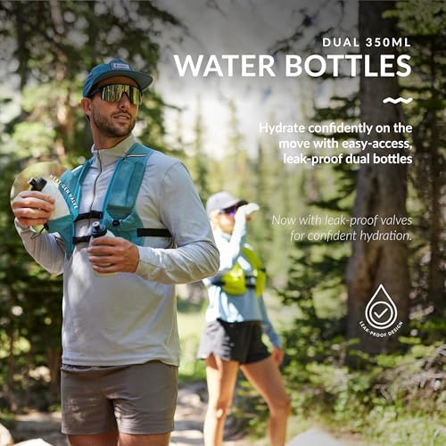 Water Buffalo Hydration Running Vest - Quiver Hydration Vest - Running Hydration Vest with Dual Water Bottles - Lightweight Water Backpack for Running, - color: Seaglass, size: Small-Medium