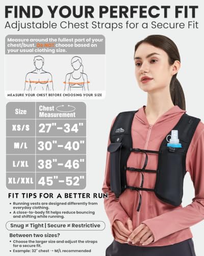 Zelvot Running Vest for Women Men, Touchscreen Phone Pocket - color: Black, size: Large-X-Large
