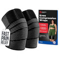 Elastic Knee Compression Wrap Bandage Knee Wraps for Pain, Large 79 Inch - size: Large (Pack of 2)