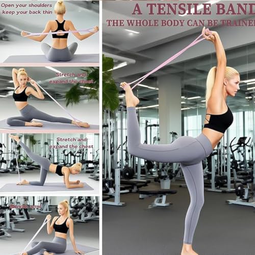 Resistance Bands with Handles,Figure 8 Resistance Band Elastic Fitness Bands Exercise Band for Home Yoga Gym Workout - color: Grey25LB-Enhanced Version