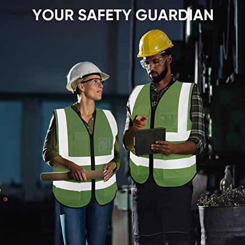 TICONN High Visibility Reflective Safety Vest for Men & Women, ANSI Class 2 - color: Green, size: Small