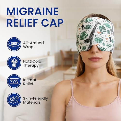 Migraine Relief Cap, Reusable Cold Compress Headband,1pcs - color: Rainforest
