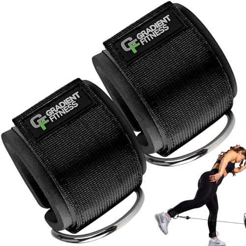 Ankle Straps for Cable Machines, Adjustable, 2 Pack - style: Black 1 D-Ring